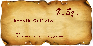 Kocsik Szilvia névjegykártya