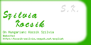 szilvia kocsik business card